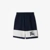 Burberry Ekd Stripe Shorts In Storm