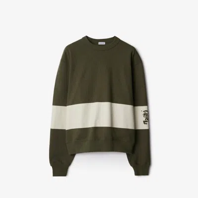 Burberry Ekd Stripe Cotton Sweatshirt In Loch