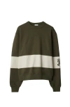 Burberry Ekd-print Stripe-detail Cotton Sweatshirt In Loch
