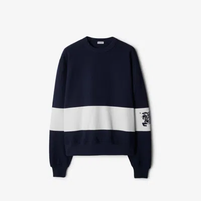 Burberry Ekd Stripe Cotton Jumper In Storm