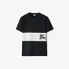 Burberry Ekd Stripe Cotton T-shirt In Black