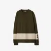 Burberry Ekd-print Stripe-detail Cotton Sweatshirt In Multi