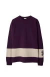 Burberry Purple Ekd Stripe Long Sleeve T-shirt In Pansy