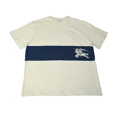Burberry Ekd Stripe T-shirts Navy Plaster In White