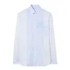 Burberry Monogram Ekd Cotton Slim Fit Shirt In Blue