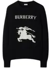 Burberry Cashmere Sweater With Bold Horse Graphic And Crew Neck In Black