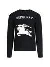 Burberry Cashmere Sweater With Bold Horse Graphic And Crew Neck In Black