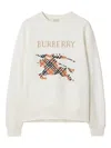 Burberry Crewneck Cotton Sweatshirt With Cross Stitch Ekd In White