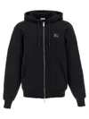 Burberry Check Trim Zip-up Drawstring Hoodie