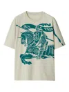 Burberry Mens Brand-print Crew-neck Relaxed-fit Cotton-jersey T-shirt Plaster In Blanco