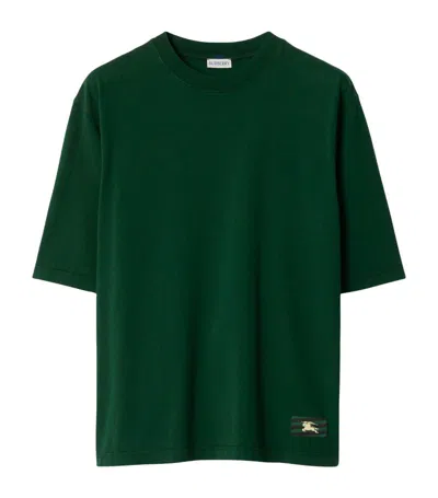 Burberry Ekd Logo-patch Jersey T-shirt In Green