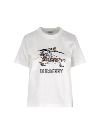 Burberry Equestrian Knight Design Cotton T-shirt In Animal Print