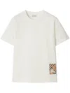 Burberry Cotton T-shirt With Check Application In White