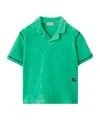 Burberry Ekd Towelling Polo Shirt In Green