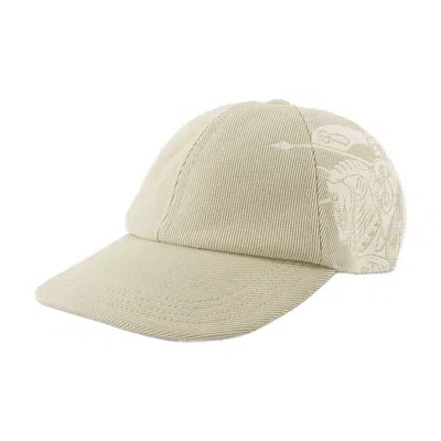 Burberry Ekd Twill Cap In Sand