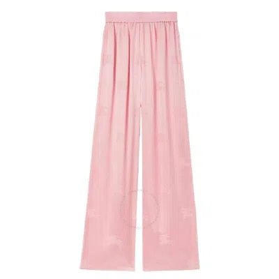 BURBERRY BURBERRY EKD WIDE LEG SILK JACQUARD TROUSERS