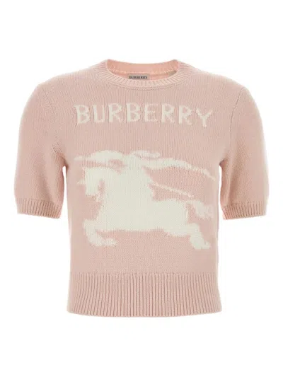 Burberry Ekd Wool And Cashmere Sweater In Pink