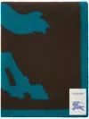 Burberry Ekd Wool Blanket (200cm X 135cm) In Brown