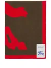 Burberry Ekd Wool Blanket (200cm X 135cm) In Green