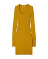 Shop Burberry Ekd Wool-blend Dress In Yellow