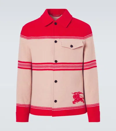 Burberry Striped Equestrian Knight Jacket In Neutral