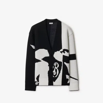 Burberry Ekd Wool Cardigan In Knitwear