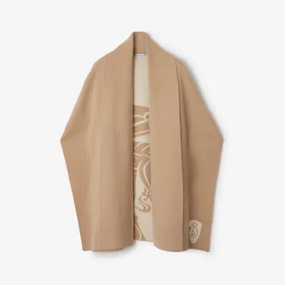Burberry Ekd Wool And Cashmere Blend Cape In Cracker
