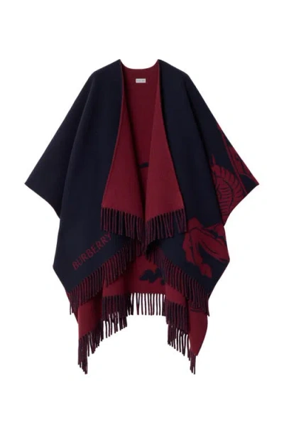 Burberry Ekd Wool Cashmere Cape In Black