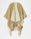 Burberry Ekd Wool Cashmere Cape In Neutral