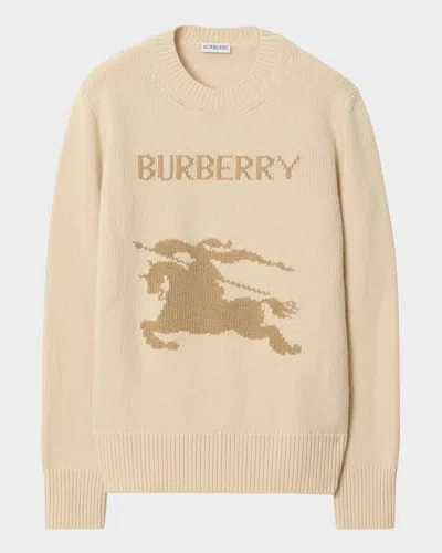 Burberry Ekd Wool-cashmere Crewneck Sweater In Brown