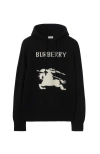 Burberry Cotton Sweater With Ekd Embroidery In Black