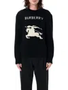 Burberry Cotton Sweater With Ekd Embroidery In Black
