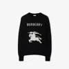 Burberry Cashmere Sweater With Bold Horse Graphic And Crew Neck In Black