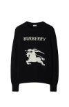 Burberry Cashmere Sweater With Bold Horse Graphic And Crew Neck In Black