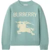Burberry Childrens Ekd Wool Cashmere Sweater In Blue
