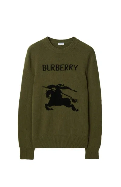 Burberry Ekd Wool Cashmere Sweater In Green