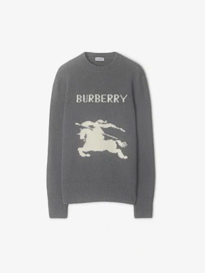 Burberry Ekd Wool Cashmere Sweater In Grey