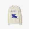 Burberry Ekd Intarsia Knit Wool Sweater In Off White