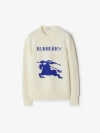 Burberry Ekd Intarsia Knit Wool Sweater In Off White