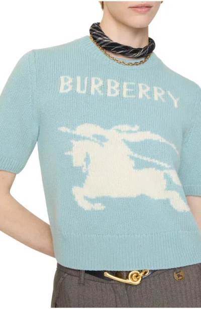 Burberry Ekd Wool Cashmere Top In Blue