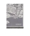 Burberry Ekd Wool Cotton Scarf In Gray
