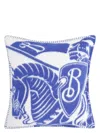 Burberry Knight Equestrian Knight Graphic-print Wool Cushion In Blue