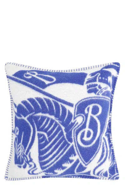 Burberry Ekd Wool Cushion In Blue