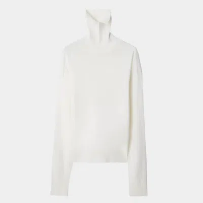 Burberry Ekd Wool Rollneck Sweater In White