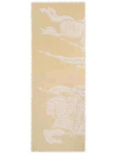 Burberry Ekd Wool Scarf In 中性色