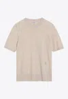 Burberry Women Sand Wool T-shirt In Beige