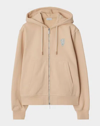 Burberry Ekd Zip Hoodie In Teacup
