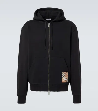 Burberry Classic Zip-up Black Sweatshirt With Pocket Design