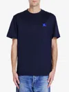 Burberry Eks Logo Embroidered T-shirt In Blue