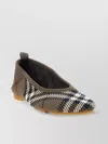 Burberry Knit Baby Nylon Blend Ballerinas With Knitted Traditional Check